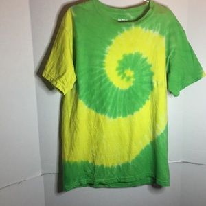 SUNA COTTON TEE TYE DYE GREEN AND YELLOW SIZE M